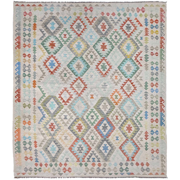 Afghan Vegetable Kelim Rug 8' 2" x 11' 1" Flat-Weave