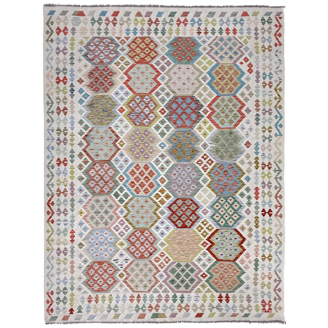 Afghan Kilim Rug 8' 7" x 11' 2" Flat-Weave