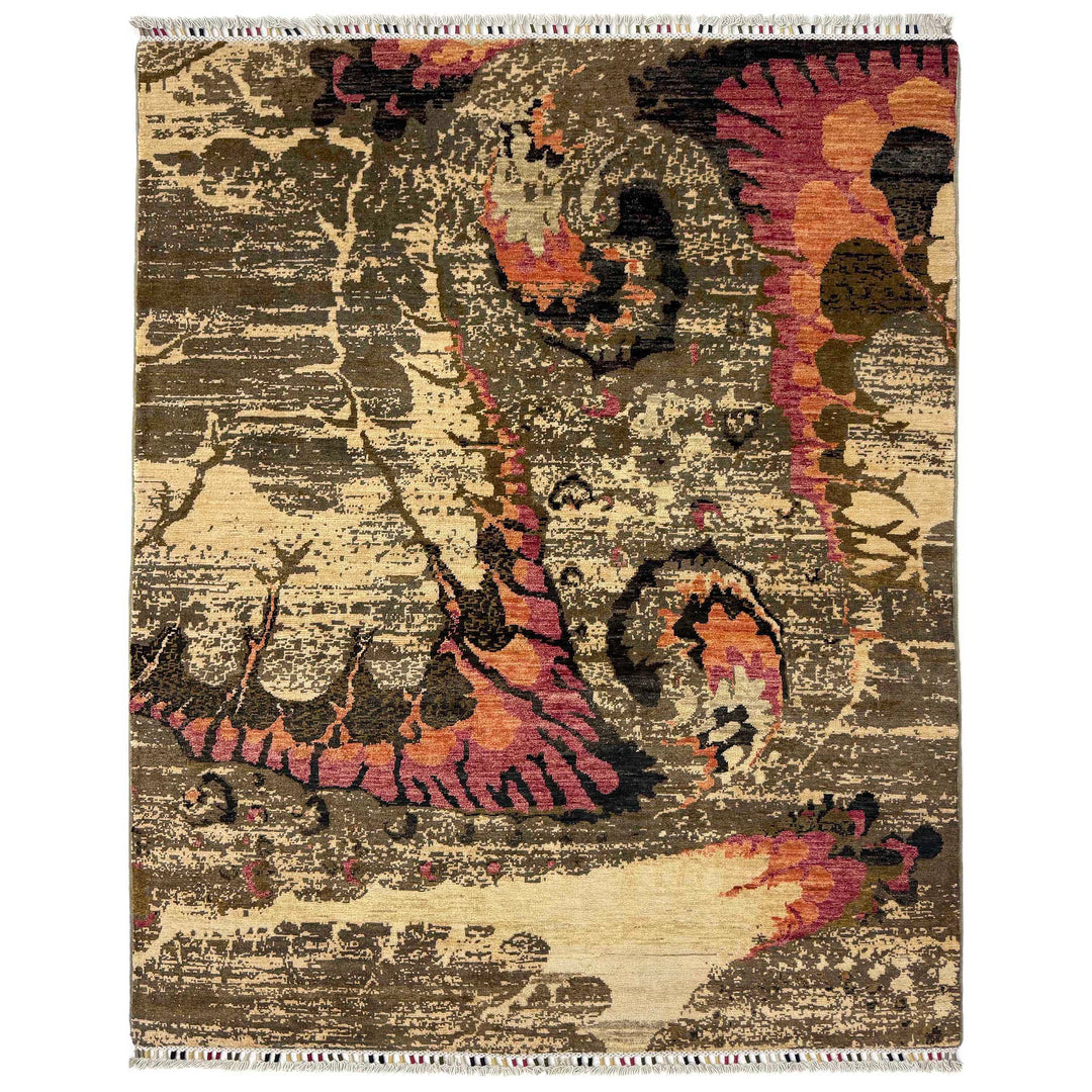 Afghan Gabbeh Rug 4' 9" x 6' 8" Hand-Knotted
