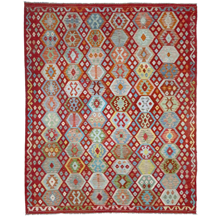 Hand Woven Wool Kelim 8' 2" x 11' 3" - No. AL821019