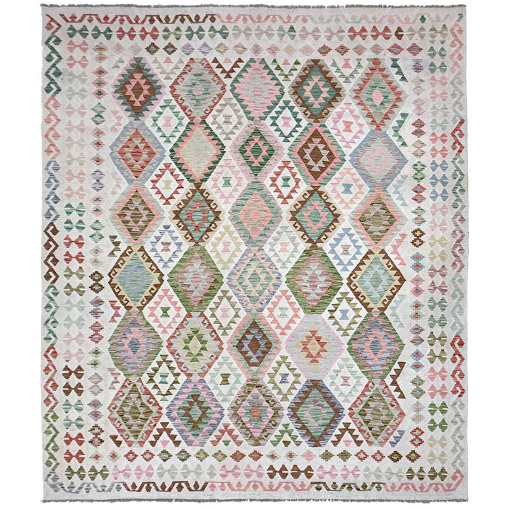 Afghan Kilim Rug 8' 5" x 11' 2" Flat-Weave | No. AL43194