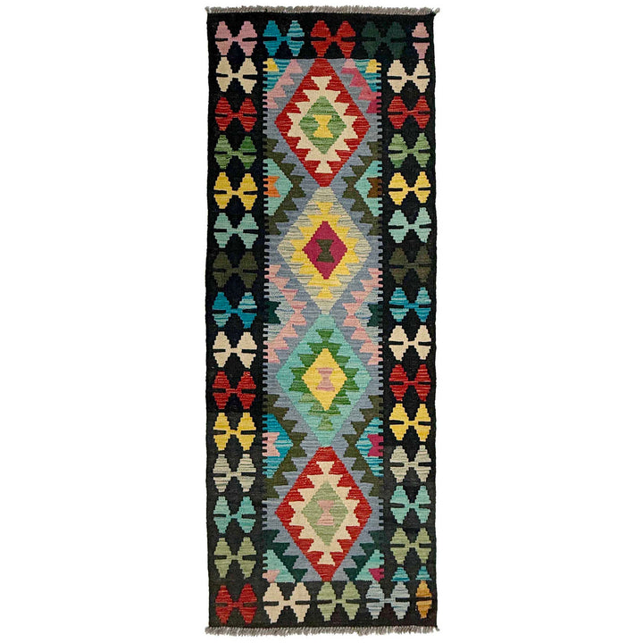Afghan Kilim Rug 2' 2" x 6' 6" Flat-Weave | No. AL14515