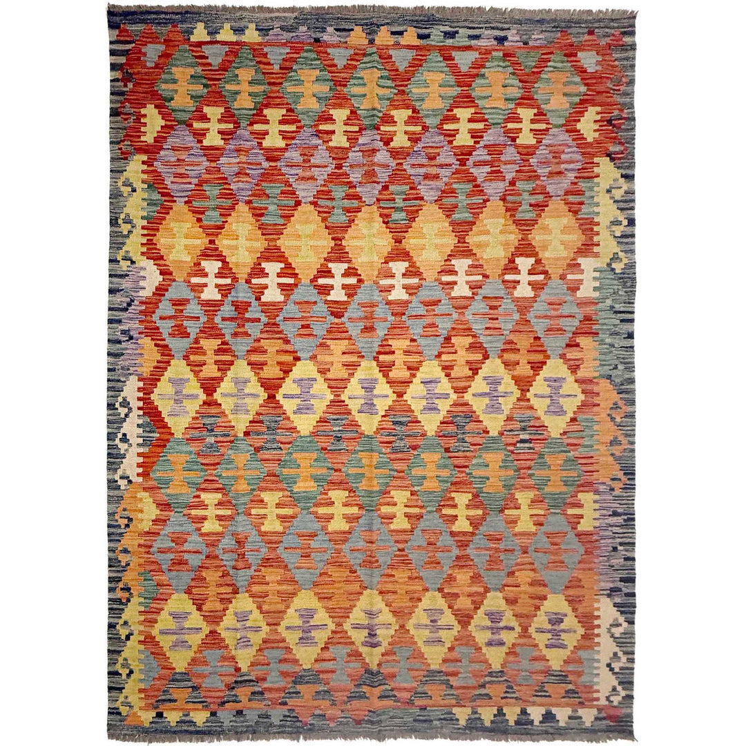 Afghan Vegetable Kelim Rug 6' 0" x 8' 1" Flat-Weave