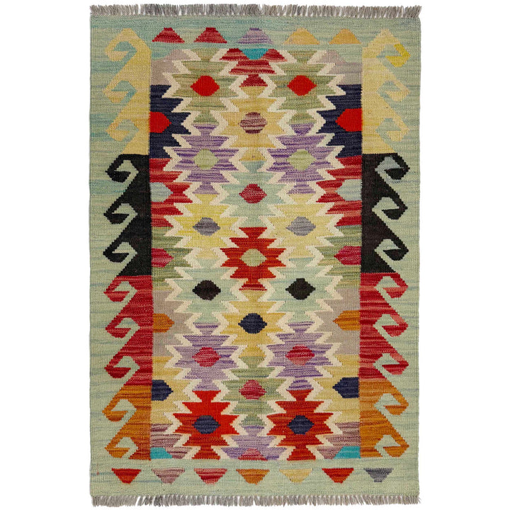 Afghan Vegetable Kilim Rug 2' 6" x 4' 0" Flat-Weave