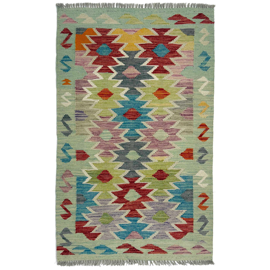 Afghan Vegetable Kilim Rug 2' 6" x 4' 0" Flat-Weave