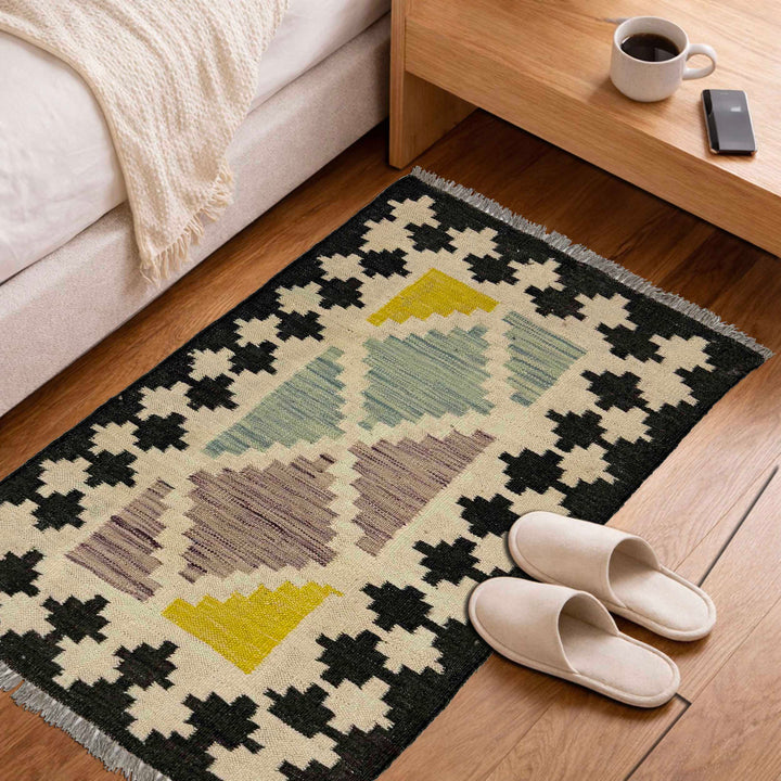 Afghan Vegetable Kilim Rug 2' 0" x 3' 2" Flat-Weave view