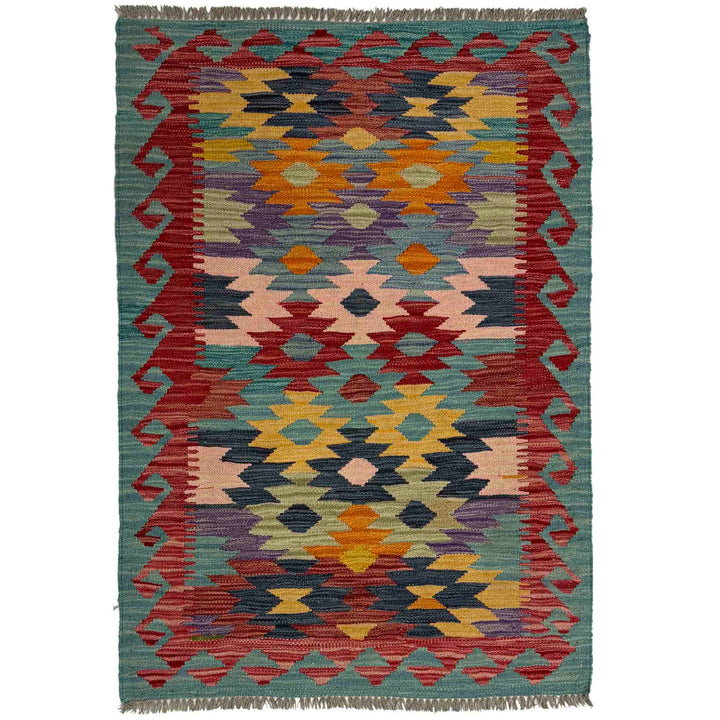 Afghan Vegetable Kilim Rug 2' 7" x 4' 0" Flat-Weave