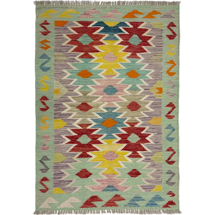 Afghan Vegetable Kilim Rug 2' 7" x 4' 0" Flat-Weave