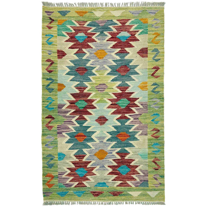 Afghan Vegetable Kilim Rug 2' 6" x 4' 1" Flat-Weave