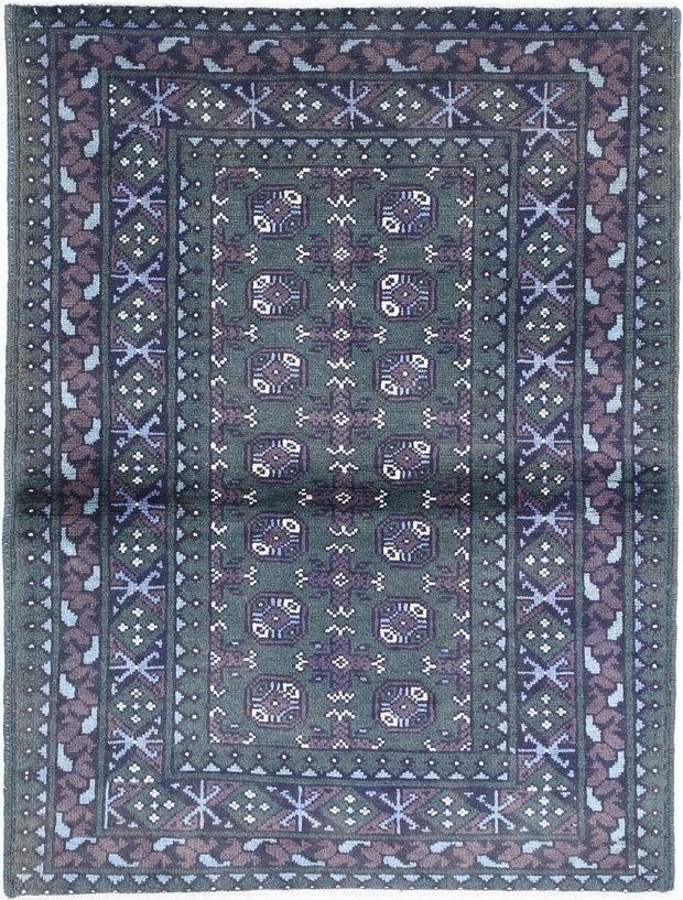 Hand Knotted Akcha Revival Wool Rug 3' 6" x 4' 7" - No. AT96184
