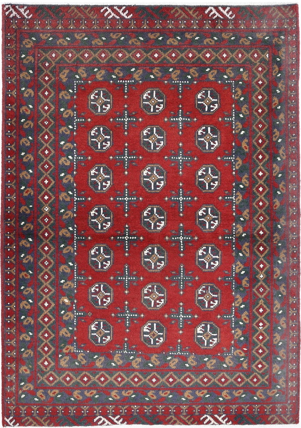 Hand Knotted Akcha Revival Wool Rug 3' 5" x 4' 10" - No. AT33421