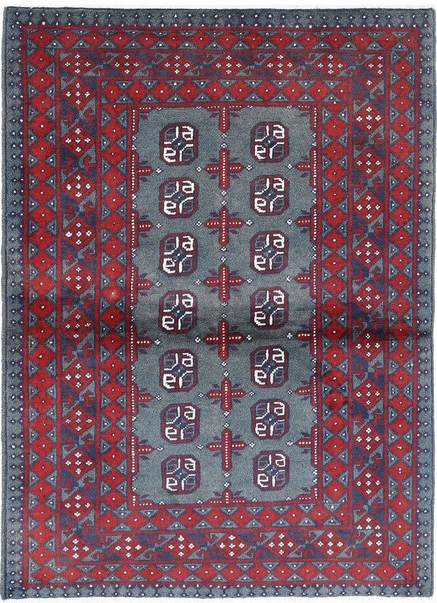 Hand Knotted Akcha Revival Wool Rug 3' 6" x 4' 9" - No. AT51948