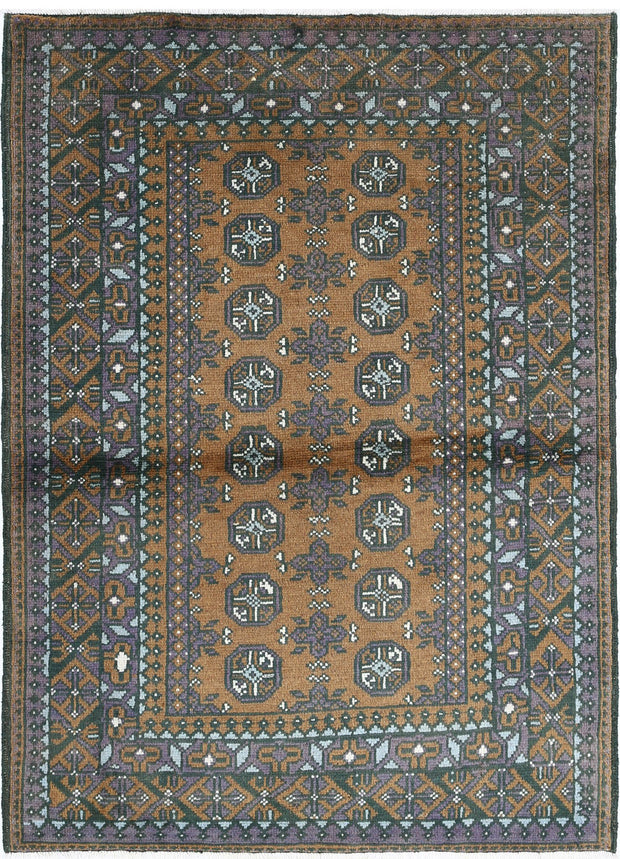 Hand Knotted Akcha Revival Wool Rug 3' 5" x 4' 9" - No. AT27249