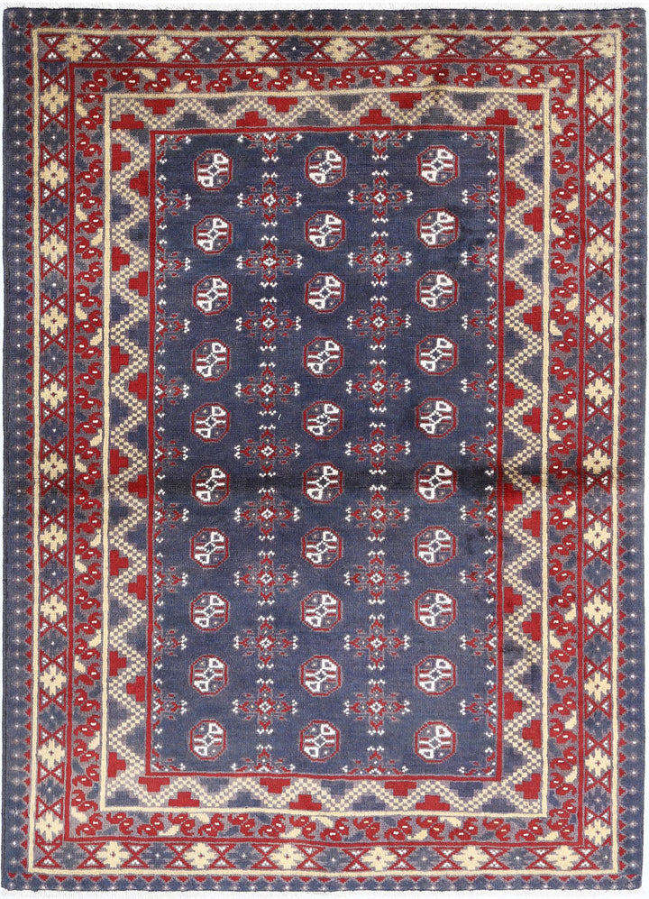 Afghan Revival Rug 4' 1" x 5' 9" Hand-Knotted | No. AT43450