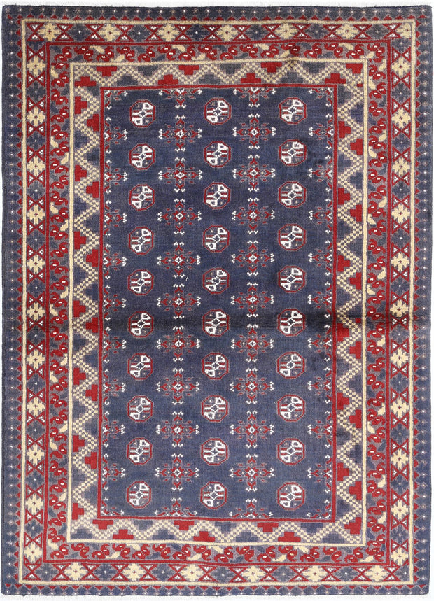Hand Knotted Akcha Revival Wool Rug 4' 1" x 5' 9" - No. AT43450