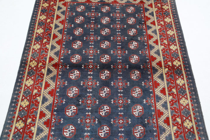 Afghan Revival Rug 4' 1" x 5' 10" Hand-Knotted | No. AT72264
