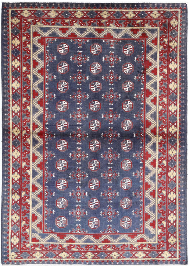 Hand Knotted Akcha Revival Wool Rug 4' 1" x 5' 10" - No. AT72264