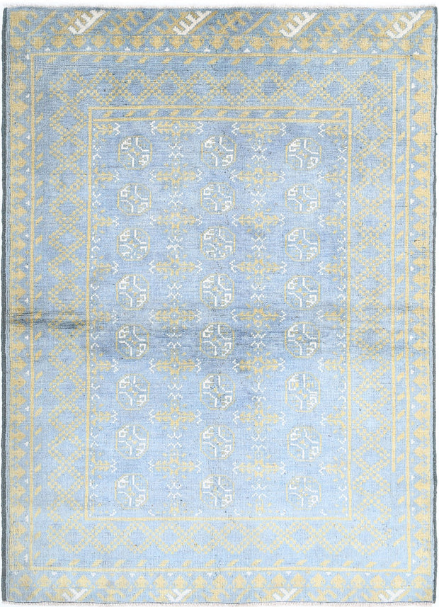 Hand Knotted Akcha Revival Wool Rug 4' 1" x 5' 7" - No. AT81968
