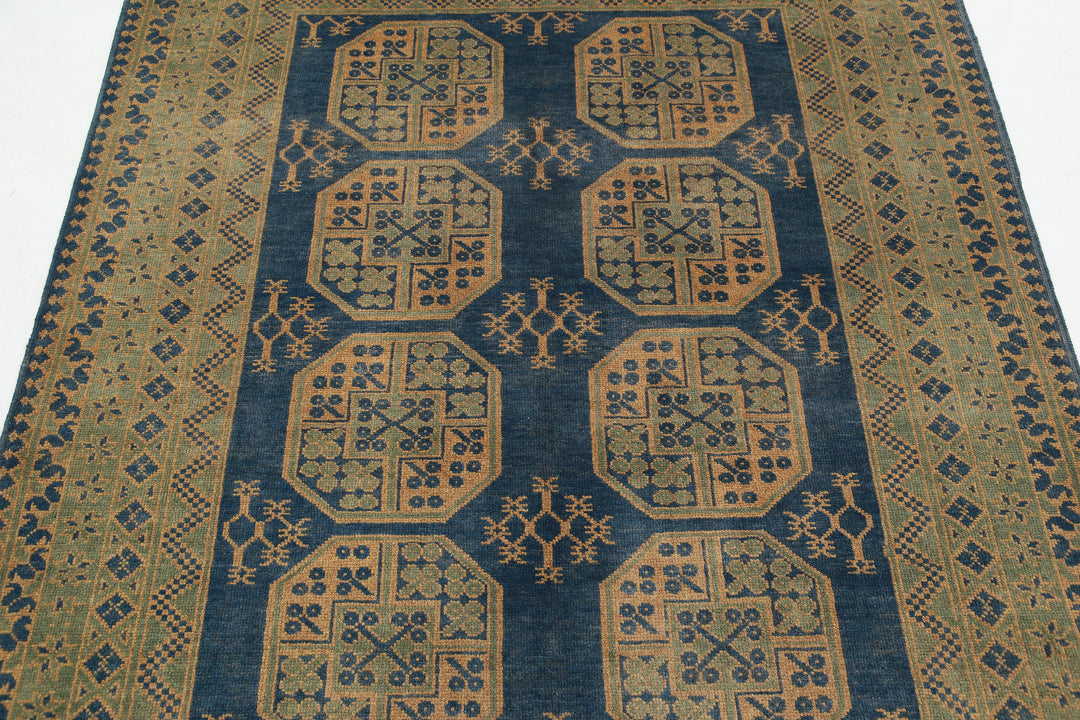 Afghan Akcha Revival Rug 5' 1" x 6' 2" Hand-Knotted | No. AT69997