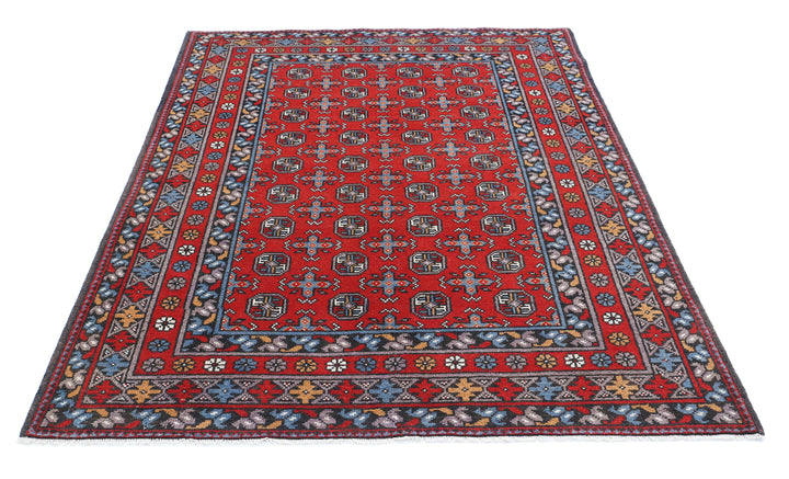 Afghan Akcha Revival Rug 5' 0" x 6' 7" Hand-Knotted | No. AT67509