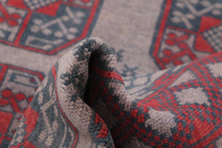Afghan Akcha Revival Rug 4' 10" x 6' 1" Hand-Knotted | No. AT57184