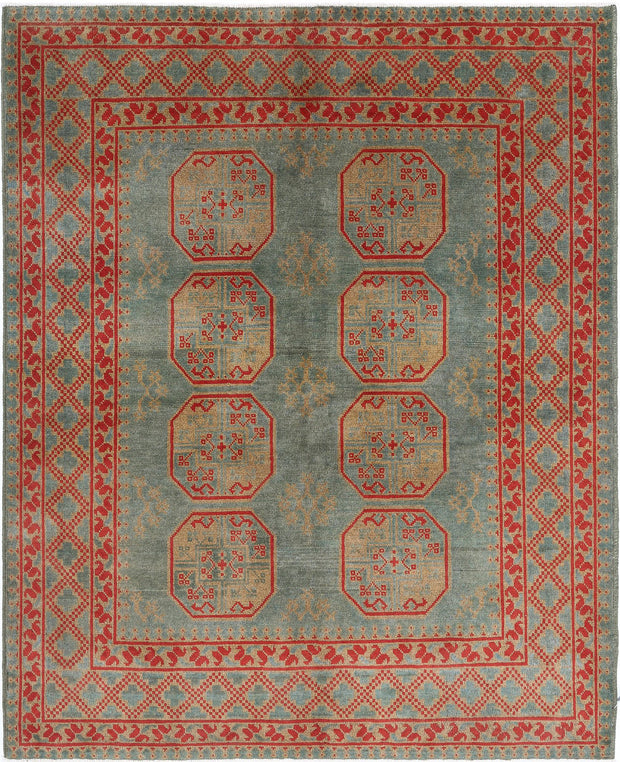 Hand Knotted Akcha Revival Wool Rug 5' 2" x 6' 4" - No. AT55531