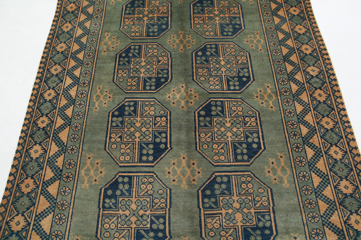 Afghan Akcha Revival Rug 5' 0" x 6' 6" Hand-Knotted | No. AT90625