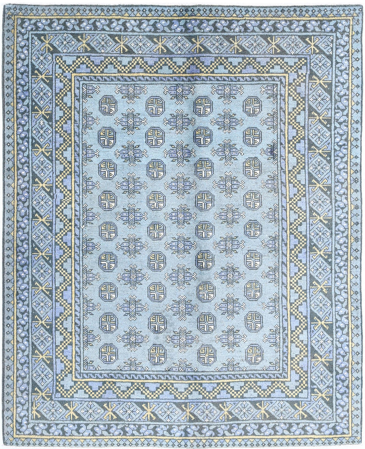 Afghan Akcha Revival Rug 5' 2" x 6' 2" Hand-Knotted | No. AT96779