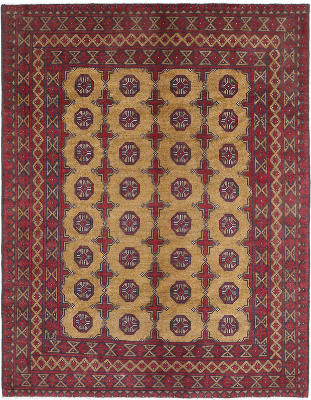 Hand Knotted Akcha Revival Wool Rug 5' 0" x 6' 5" - No. AT69313