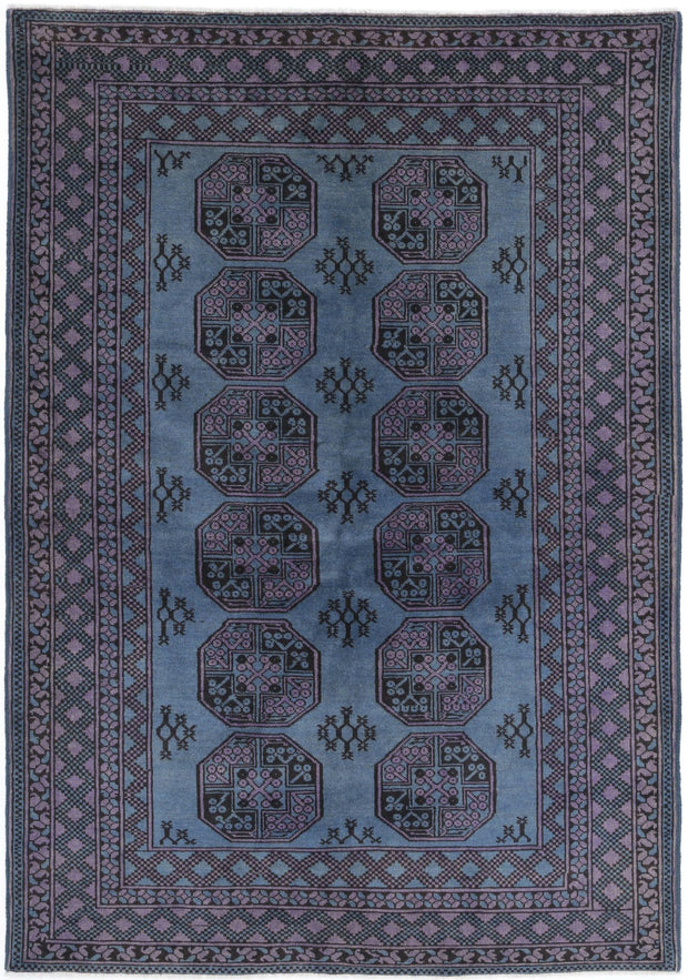Hand Knotted Akcha Revival Wool Rug 5' 8" x 8' 2" - No. AT90845