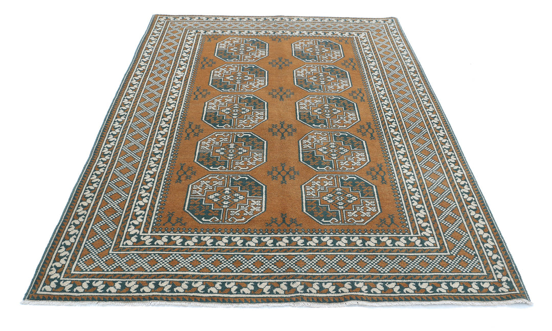 Afghan Revival Rug 5' 6" x 7' 11" Hand-Knotted | No. AT81598