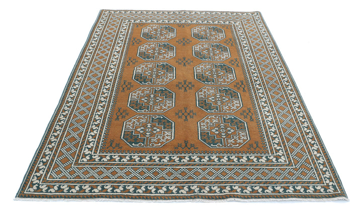 Afghan Revival Rug 5' 6" x 7' 11" Hand-Knotted | No. AT81598