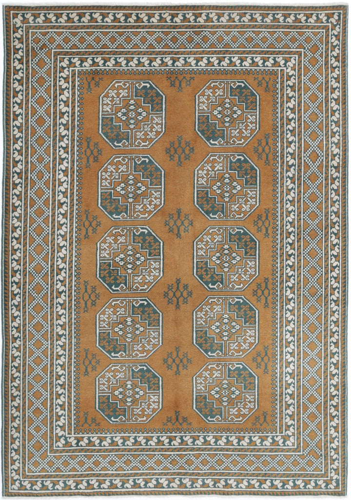 Afghan Revival Rug 5' 6" x 7' 11" Hand-Knotted | No. AT81598