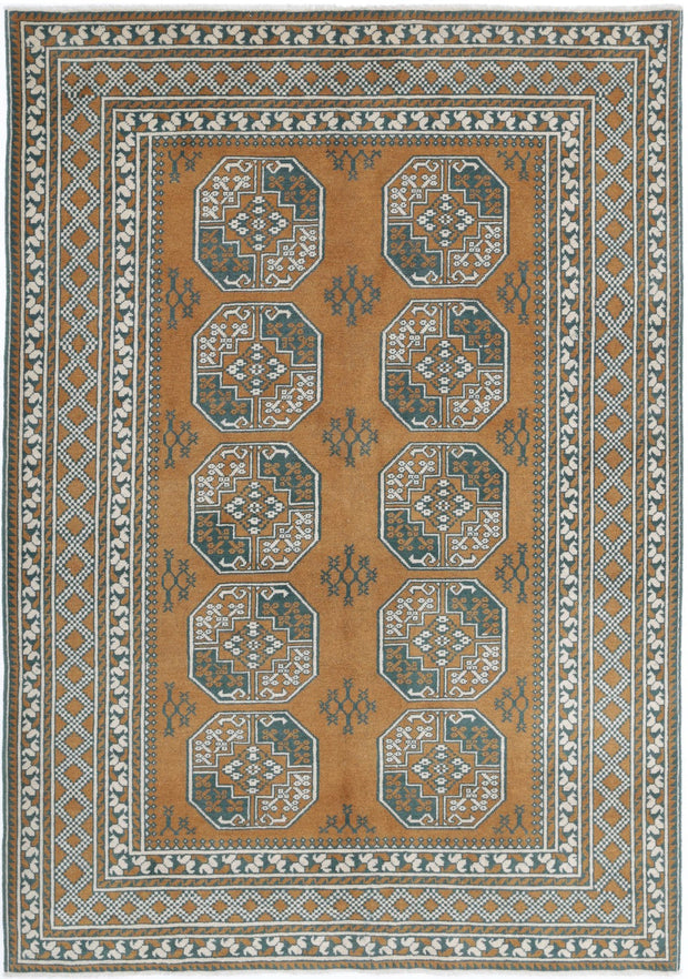 Hand Knotted Akcha Revival Wool Rug 5' 6" x 7' 11" - No. AT81598