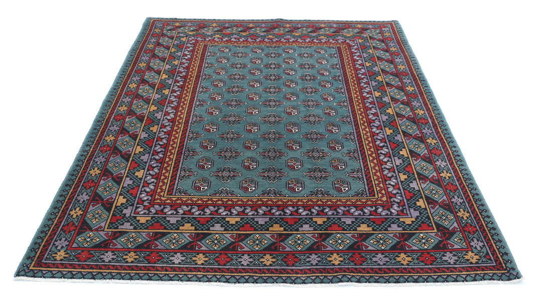 Afghan Revival Rug 5' 7" x 7' 7" Hand-Knotted | No. AT63988
