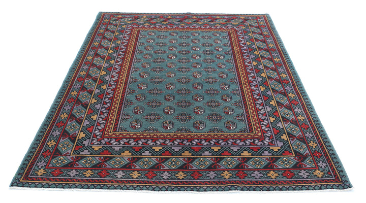 Afghan Revival Rug 5' 7" x 7' 7" Hand-Knotted | No. AT63988