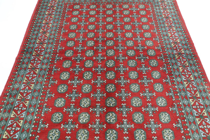 Afghan Revival Rug 5' 5" x 7' 8" Hand-Knotted | No. AT89307