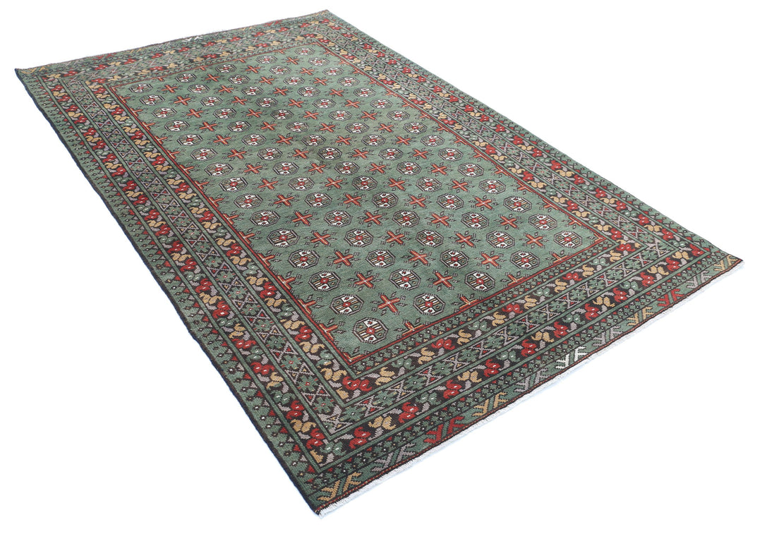Afghan Revival Rug 5' 3" x 8' 1" Hand-Knotted | No. AT69309