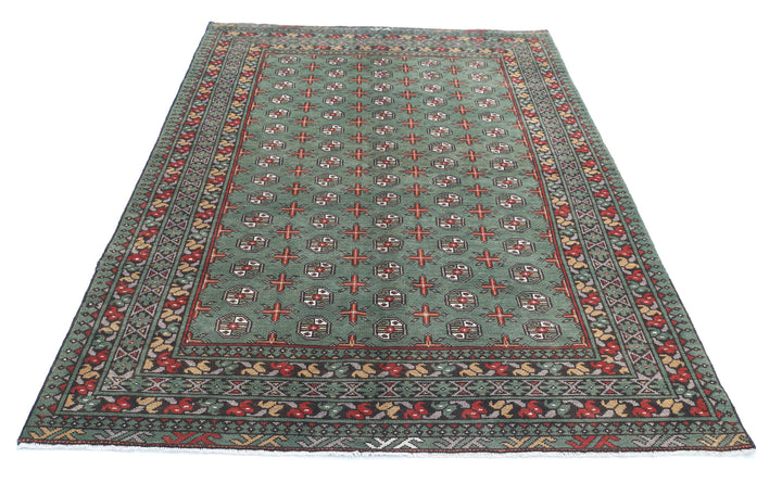 Afghan Revival Rug 5' 3" x 8' 1" Hand-Knotted | No. AT69309