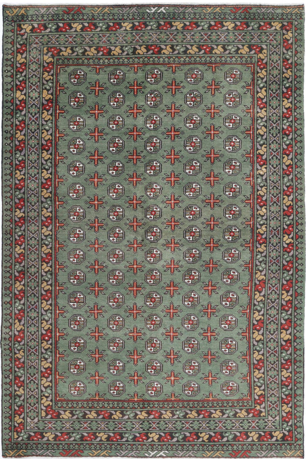 Hand Knotted Akcha Revival Wool Rug 5' 3" x 8' 1" - No. AT60799