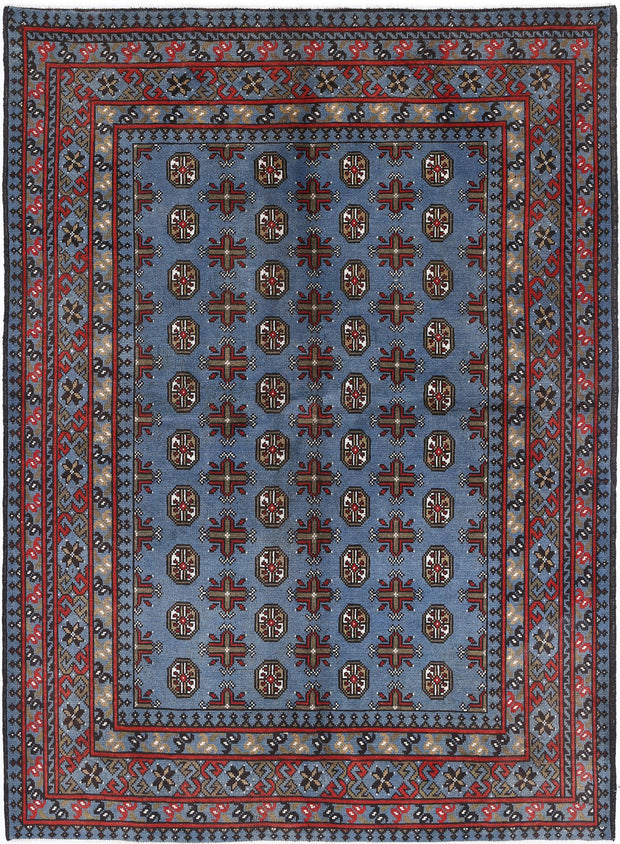 Hand Knotted Akcha Revival Wool Rug 5' 7" x 7' 8" - No. AT27621