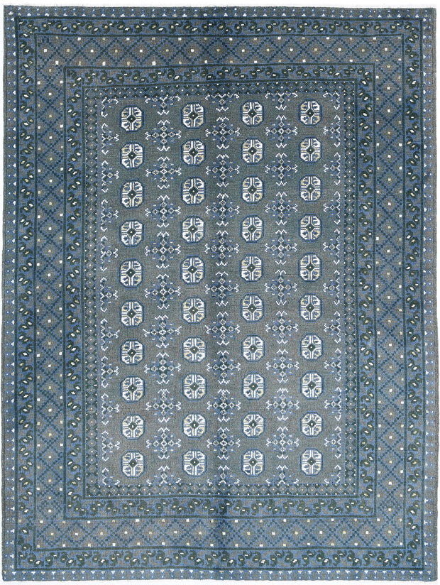 Hand Knotted Akcha Revival Wool Rug 5' 7" x 7' 6" - No. AT28667