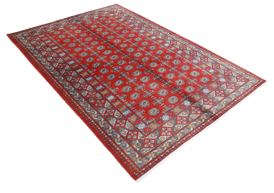 Afghan Revival Rug 5' 3" x 7' 9" Hand-Knotted | No. AT98188