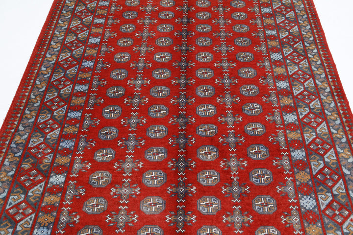 Afghan Revival Rug 5' 3" x 7' 9" Hand-Knotted | No. AT98188