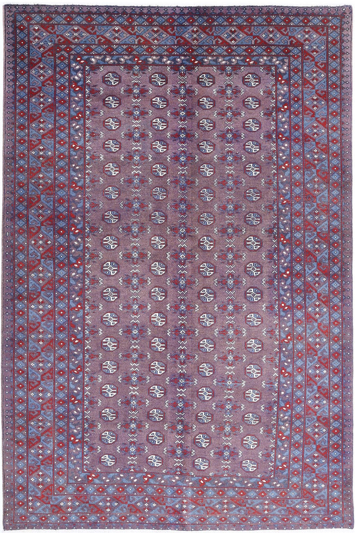 Afghan Revival Rug 5' 3" x 7' 11" Hand-Knotted | No. AT17465