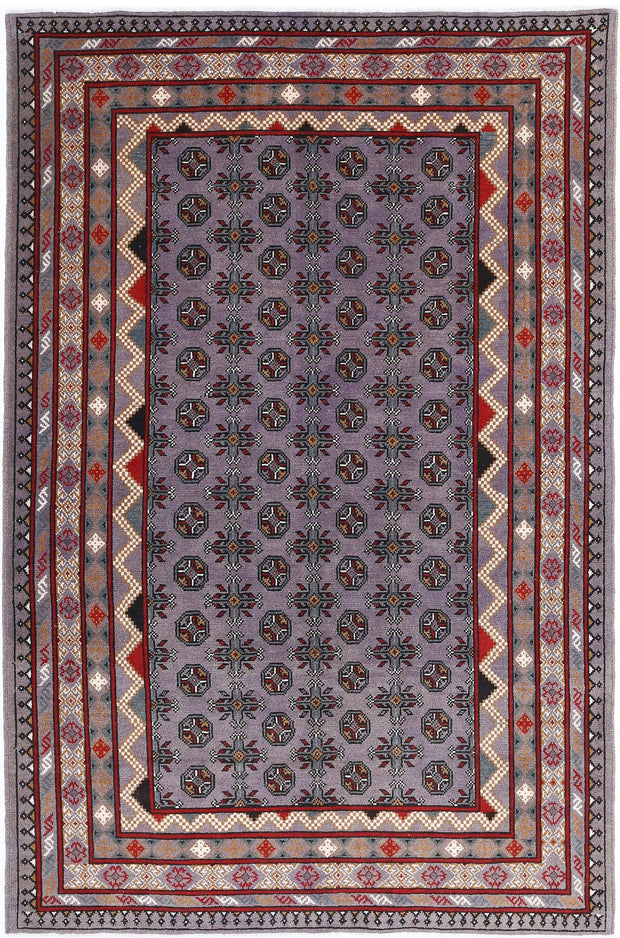 Hand Knotted Akcha Revival Wool Rug 5' 4" x 8' 1" - No. AT63058