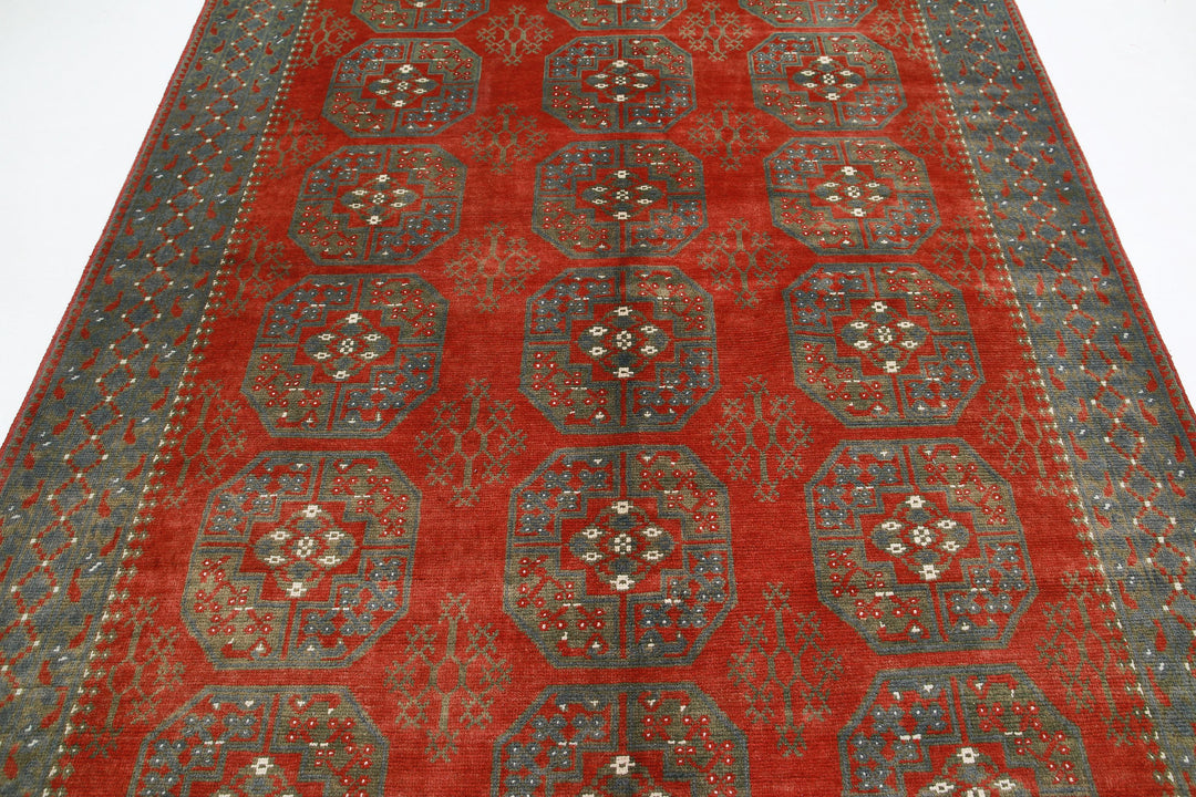 Afghan Revival Rug 6' 8" x 9' 4" Hand-Knotted | No. AT89835