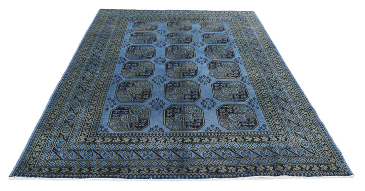 Afghan Revival Rug 6' 8" x 9' 4" Hand-Knotted | No. AT79183