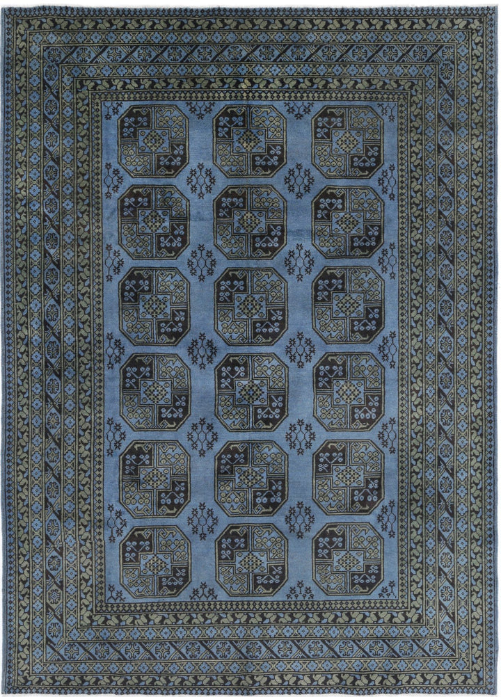 Afghan Revival Rug 6' 8" x 9' 4" Hand-Knotted | No. AT79183