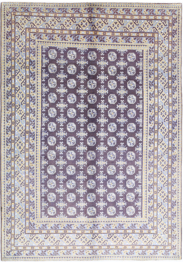 Hand Knotted Akcha Revival Wool Rug 6' 6" x 9' 5" - No. AT78101